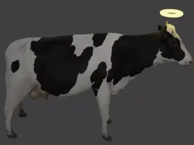 cow Game Ready FBX Low-poly 3D model Low-poly with halo 3D model