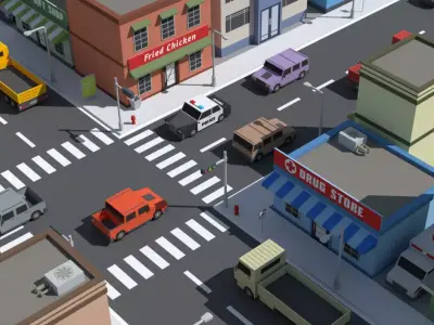 Simplepoly City - Low-Poly 3D model Free low-poly 3D model