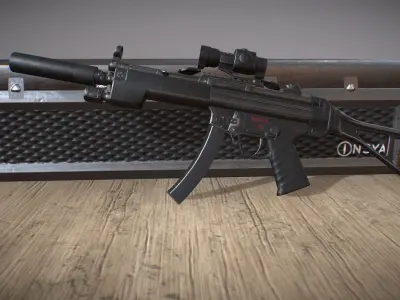 MP5 A3 - Game Ready Low-poly 3D model