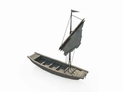 Water transportation small sailboats 3D model