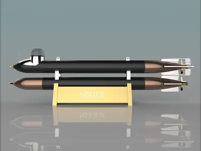 German Manned Torpedo Neger 3D model