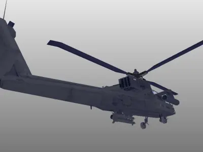 Boeing AH-64 Apache low poly 3d model Low-poly 3D model