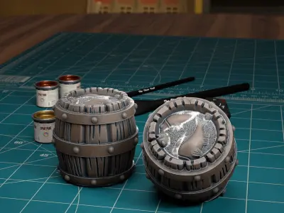 Fish Barrel - Pre-Supported 3D print model