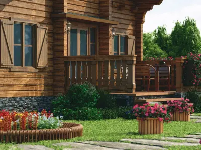 Chalet terrace 3D model