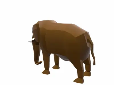Elephant Cartoon Low-poly 3D model