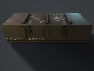Military box Low-poly 3D model