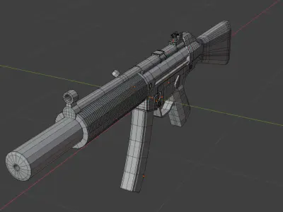 low poly sub d redy mp5 3D model