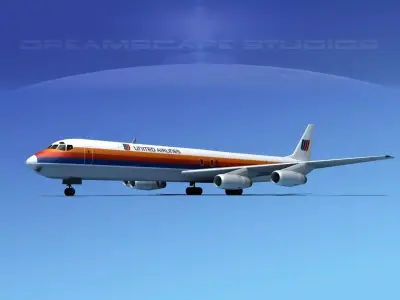 Douglas DC-8-63F United Cargo 3D model