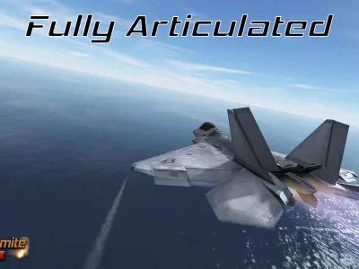 Mobile Low Poly F22 Raptor Low-poly 3D model