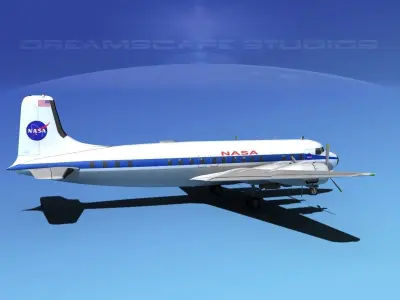 Douglas DC-7B NASA 3D model