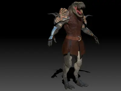 Theropod Rex Man Sculpt Project 3D model