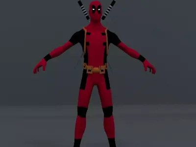 Low poly Deapool Free low-poly 3D model