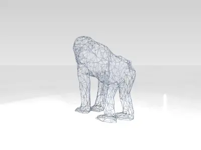 Monkey Wireframe 3D model