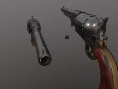 Colt Dragoon Revolver Low-poly 3D model
