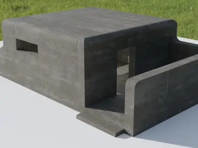 WW2 Bunker Low-poly 3D model