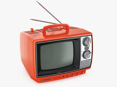 Retro Portable CRT Television TOSHIBA 9 Blackstripe C094U TV 3D model