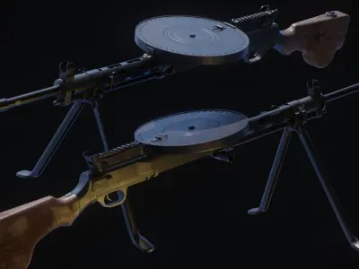 DP-27 Machine Gun Low-poly 3D model