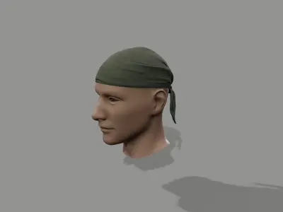 Bandana head with Low-poly 3D model