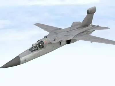 Fighter Jet Flying In Sky Plane V08 Low-poly 3D model