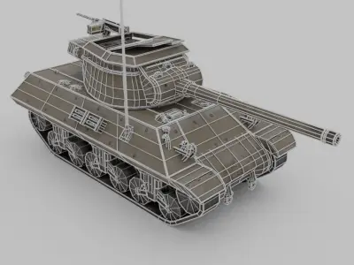 M36 Jackson Tank Destroyer Low-poly 3D model
