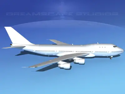 Boeing 747-100 Bare Metal 3D model