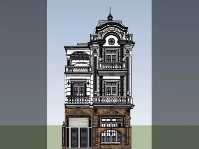 Classic house 3D model 9