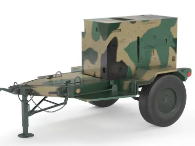60 KW Diesel Generator With trailer 3D model