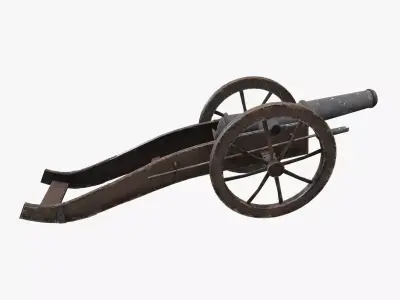 Medieval Cannon V01 Old Low-poly 3D model
