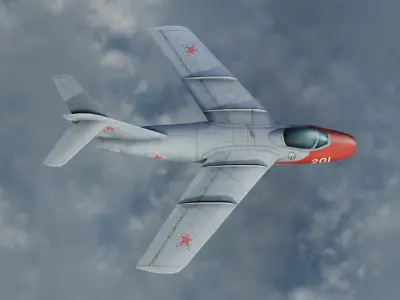 The Lavochkin La-15 Hand painted game model Low-poly 3D model Low-poly 3D model