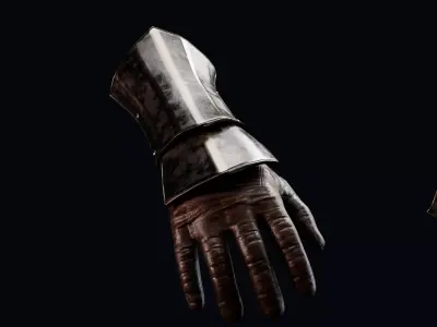 Gloves Ankle Armor - Rigged UE5 Low-poly 3D model