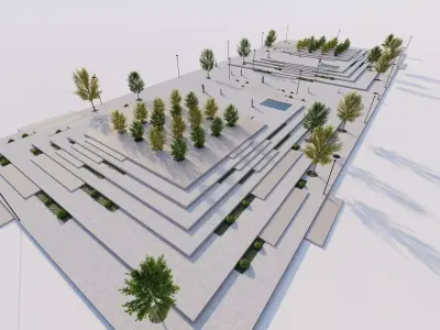 public park-Private Park Landscape Urban 3D model