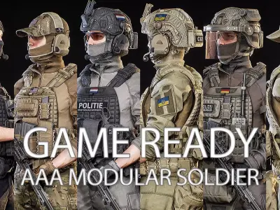 AAA MODULAR SOLDIER PACK Low-poly 3D model