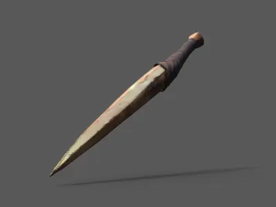 Bone Fang Dagger Free Stylized Primitive Dagger 3D Model Free low-poly 3D model
