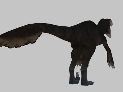Utahraptor Low Poly Style PS1 PSX Low-poly 3D model