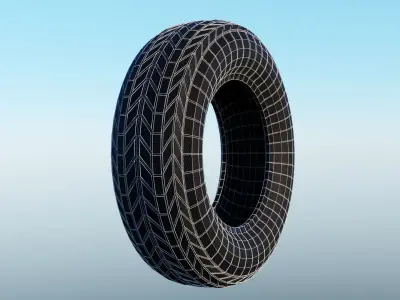 Tire Car Low-poly 3D model