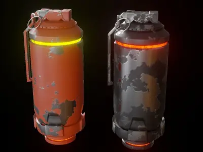 Sci-Fi Grenade and Bomb Package Game Ready Assets Low-poly 3D model