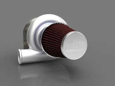 Turbocharger with air filter 3D model