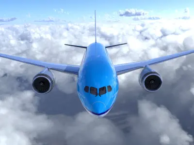 Boeing 787 Dreamliner high detailed model Low-poly 3D model