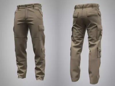 Tactical Cargo Pants - Marvelous Designer 3D model 3D model