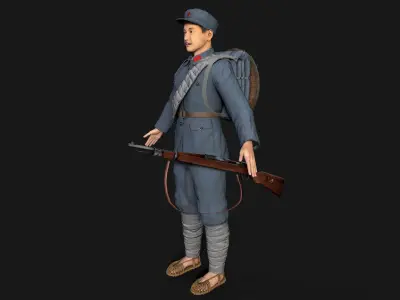 The eighth route army the red army new Low-poly 3D model
