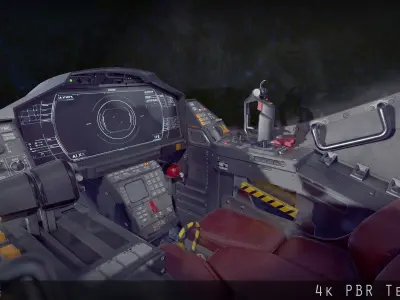 Sci Fi Fighter Cockpit 7 Low-poly 3D model