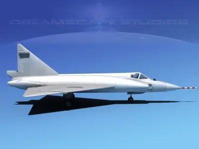 onvair F-102 Delta Dagger Bare Metal 3D model