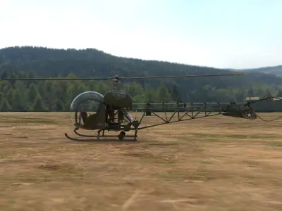 The Bubble Helicopter  - Bell 47G - Detailed Model 3D model