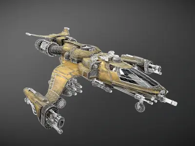 10Assault-craft spaceship 3D model