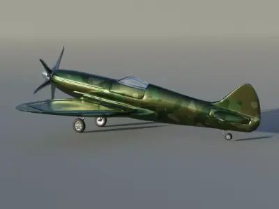 Spitfire plane Low-poly 3D model