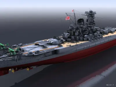 BATTLESHIP YAMATO TEN ICHIGO 3D model