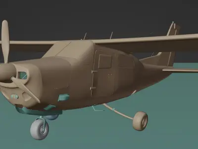 Airplane-Cessna-210-Centurion-1957 Low-poly 3D model