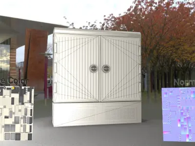 Electrical Distribution Cabinet 140 Low-poly 3D model