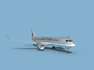 Airbus A220-300 Qatar Airways 3D model