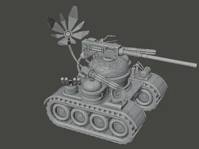 Sci-fi Robot Tank Hard-Surface 3D model